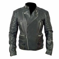 Men’s Motorcycle Cafe Racer Biker Jacket Genuine Real Lambskin Leather Jacket - Thumbnail 4