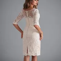 Mother of the Bride Dresses Tea Length Lace Mother of The Groom Dress with Jacket Formal Wedding Guest Gowns - Thumbnail 2