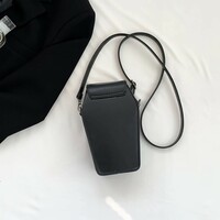 Black PU Leather Gothic Crossbody Bag - Thumbnail 1