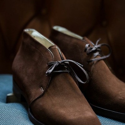 Best design handmade brown chukka lace up boot