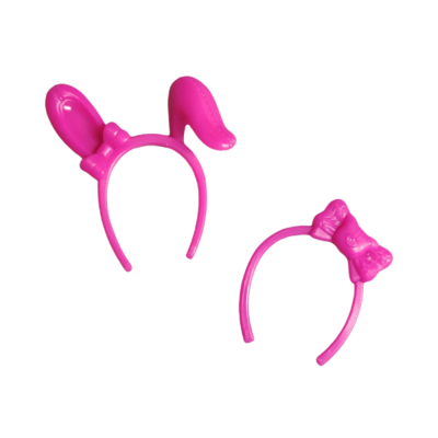 10pcs. Pink Bunny Ears and Bow Headbands for Fashion Dolls-6"-11.5" Dolls
