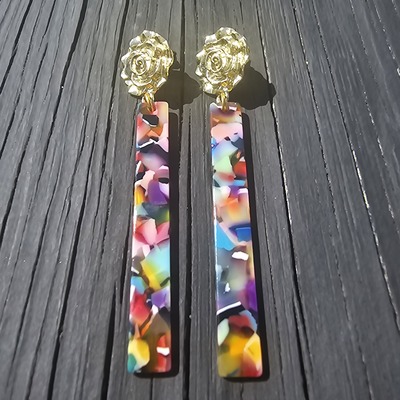 Blossom rectangle earrings