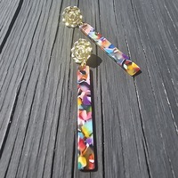 Blossom Rectangle Earrings  - Thumbnail 1
