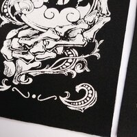 Crystal Ball with Black Cat & Skeleton Hand Goth Punk Sew-on Patches (Small version) - Thumbnail 3