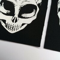 Little Gray Alien Skull Cyberpunk Sew-on Patches - Thumbnail 2