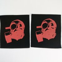 Gas Mask Cyberpunk Sew-on Patches (Red & Camouflage version) - Thumbnail 2