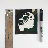 Gas Mask Cyberpunk Sew-on Patches (Red & Camouflage version) - Thumbnail 4