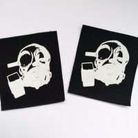 Gas Mask Cyberpunk Sew-on Patches (Black & White version) - Thumbnail 5