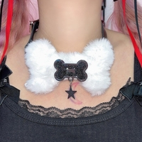 Fluffy dog bone y2k choker - Thumbnail 1