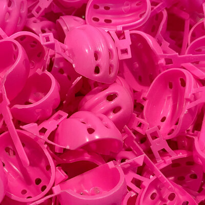 5pcs. pink bike helmets for fashion dolls