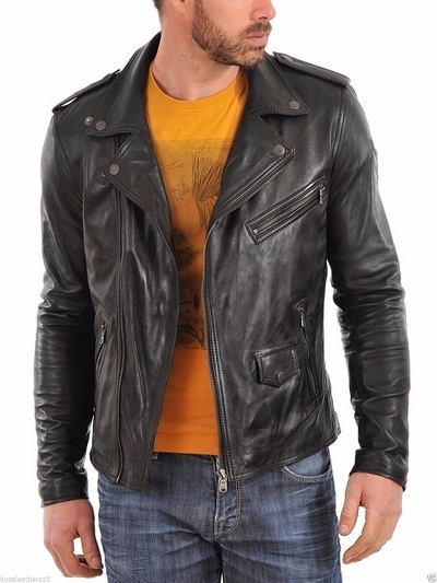 Man black biker jacket, Mens leather jacket, Leather jackets for men Men jacket