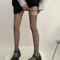 Love Heart Asymmetrical Fishnet Tights Pantyhose Stockings - Thumbnail 3