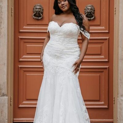 Plus size simple mermaid boho beach lace african girls wedding dresses bridal dress