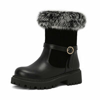  Black Furry Chelsea Boots - Thumbnail 3
