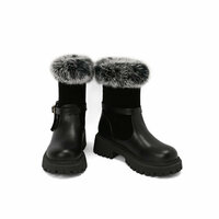  Black Furry Chelsea Boots - Thumbnail 2