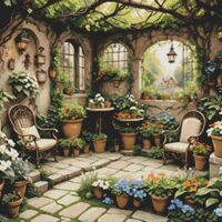 Greenhouse  Garden Cross Stitch Pattern - Thumbnail 1