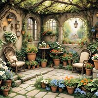 Greenhouse  Garden Cross Stitch Pattern - Thumbnail 2