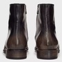 Handmade Mens Dark Brown Square Toe Side Zipper Boot, Real Leather Boots-1