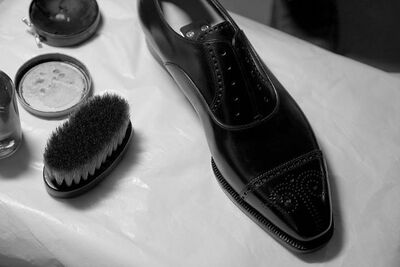 Handmade Black Oxfords Formal Wear Office Wear Shoes