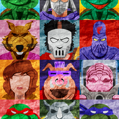 Collage art print - tmnt
