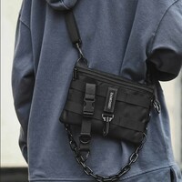 Black Gothic Punk Street wear Bag Waist Pack - Thumbnail 1