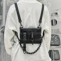 Black Gothic Punk Street wear Bag Waist Pack - Thumbnail 5