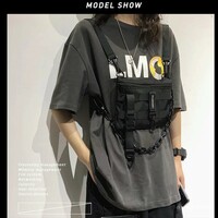 Black Gothic Punk Street wear Bag Waist Pack - Thumbnail 4