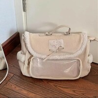 Aesthetic Multi Functional Cute Corduroy Ita Bag For Women - Thumbnail 4