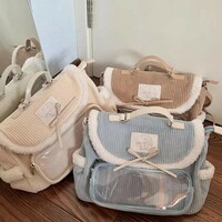Aesthetic Multi Functional Cute Corduroy Ita Bag For Women - Thumbnail 1