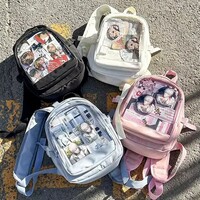 Japanese Cute Ita Bag Transparent Canvas Backpacks  - Thumbnail 9