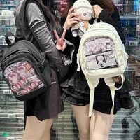 Japanese Cute Ita Bag Transparent Canvas Backpacks  - Thumbnail 7