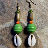 FAMU SUMMER🐍🧡💚🌞 (Natural) HANDMADE EARRINGS By Nubian Collection Artwear👑  - Thumbnail 1