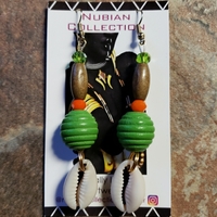 FAMU SUMMER🐍🧡💚🌞 (Natural) HANDMADE EARRINGS By Nubian Collection Artwear👑  - Thumbnail 2