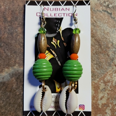 Famu summer🐍🧡💚🌞 (natural) handmade earrings by nubian collection artwear👑 