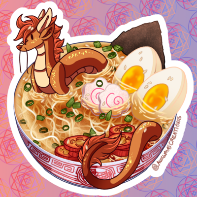 Ramen noodle dragon sticker