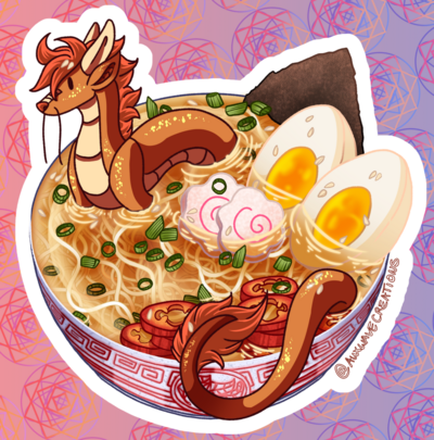 Ramen Noodle Dragon Sticker