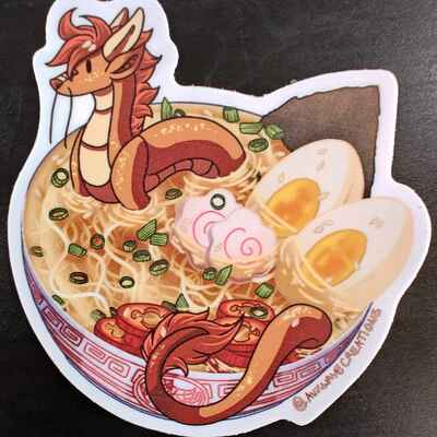 Ramen noodle dragon sticker