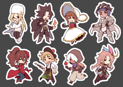 Octopath Traveler x Bravely Default Sticker Sheets