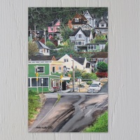 "A View Of Astoria, Oregon From The Trolley Tracks" Artwork By N.E.Thompson, Art Print - Thumbnail 1