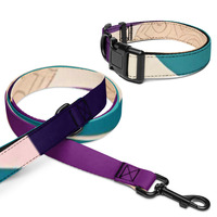 Purple Multicolor Pet collar & leash by NGC - Thumbnail 2