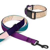 Purple Multicolor Pet collar & leash by NGC - Thumbnail 1