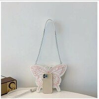Embroidered Butterfly Shape Shoulder Bag - Thumbnail 2