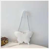 Embroidered Butterfly Shape Shoulder Bag - Thumbnail 1