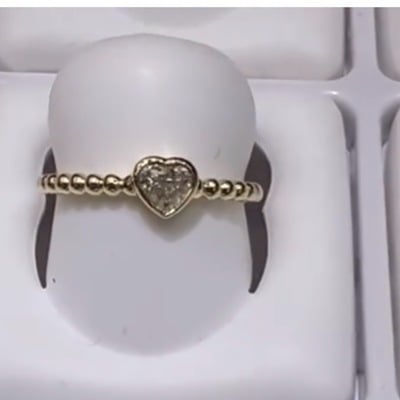 Diamond heart bubble ring 