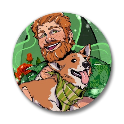 Dream daddy: brian harding pinback buttons