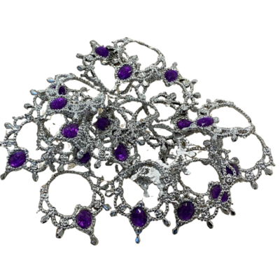 Silver Necklaces with Purple Emerald-for fashion dolls