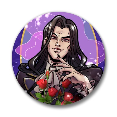 Dream daddy: damien bloodmarch pinback buttons