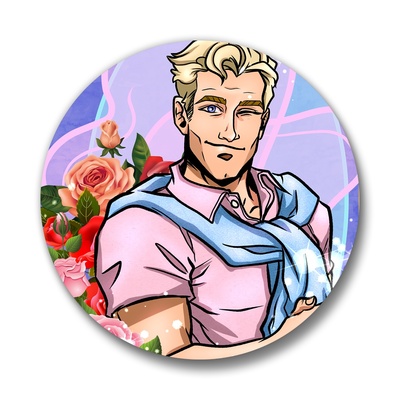 Dream daddy: joseph christiansen pinback buttons