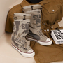 Trendy Fashion Graffiti Canvas Boots-1