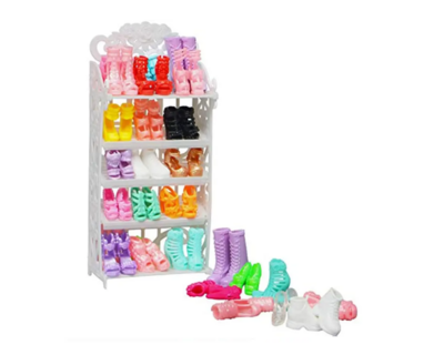 Fashion Doll Shoe Rack w/20 pairs of Shoes